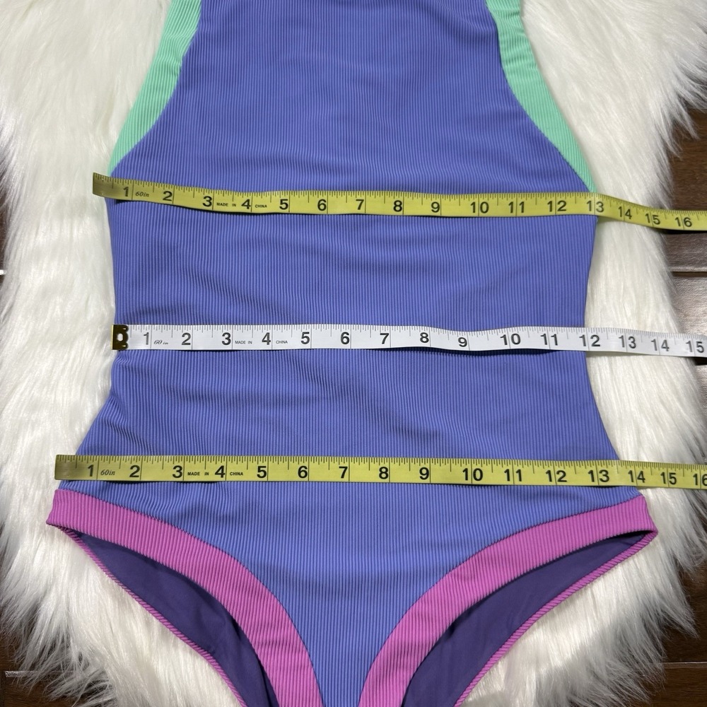 Beach Riot Size XS High Tide Color‎ Block Ribbed Steph One Piece Swimsuit - Picture 5 of 11